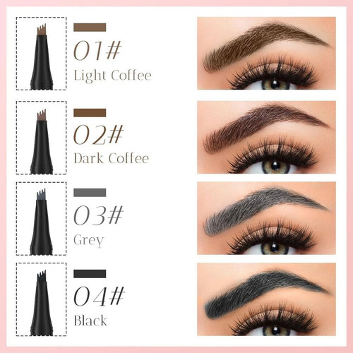 Lápiz De Cejas 3d Resistente Al Agua, Microblading, 4 Puntas
