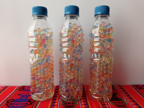 3 Botellas De Bolitas De Hidrogel De 10 - 11 Mm. Hidratadas