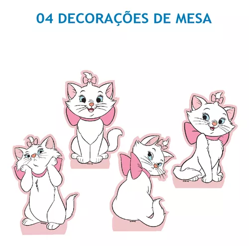 Kit festa Gatinha Marie Decoração Aniversário completa 40pçs - piffer - Kit  Decoração de Festa - Magazine Luiza