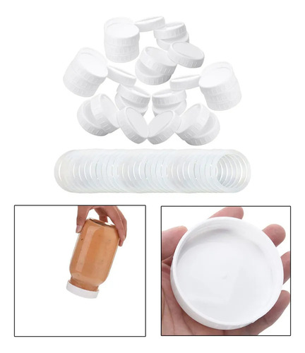 S 30x Reemplazos De Tapas De Tarros Mason Con Anillos De