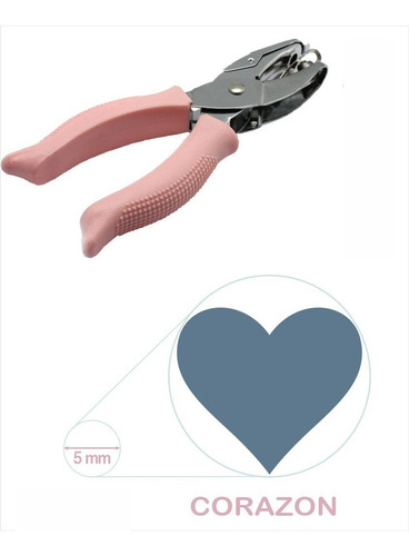 Pinza Perforadora 1 Agujero Ibi Kraft Color Rosa Forma De La Perforación Corazón
