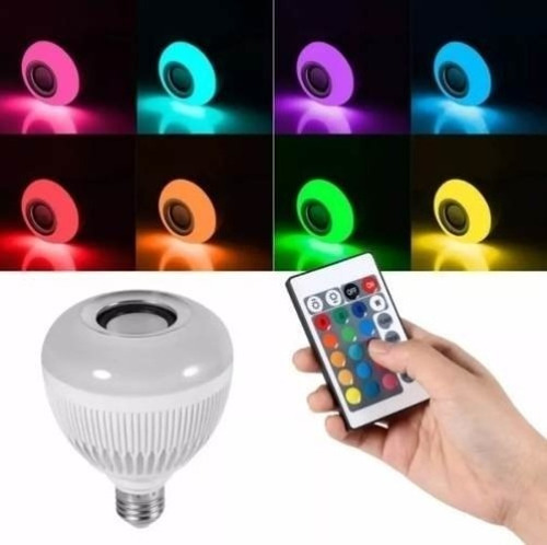Imagen 5 de 6 de Parlante Lampara Led Rgb 220v Bluetooth Foco