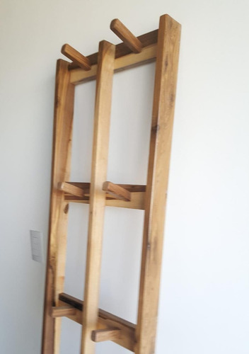 Imagen 3 de 7 de Perchero Nórdico Madera Guayubira Maciza Medida 40cm X 180cm