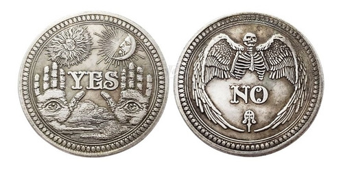 Moneda Yes Or No, Sí O No Ouija Ojo Illu. Angel De La Muerte