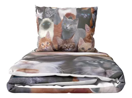 Jogo Cama Casal Colcha Gatos Cat Gatinhos Fofos Fofinhos