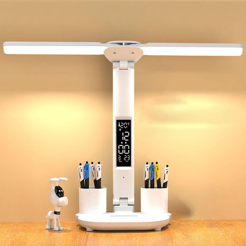 Lâmpada De Mesa Led Iluminação Usb Com Relógio Data
