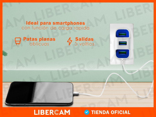 Cargador Celular Tablet Carga Rapida 3.1a + 3 Salidas Usb