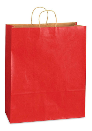 Bolsas Kraft Para Compras - 41x15x49cm, Rojas - 200/paq