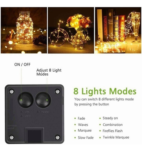 Guirnalda De 200 Luces Led Para Patio O Jardín, 20 M, 4 Piez