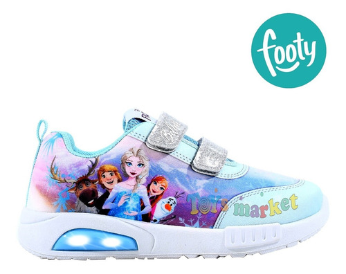 Imagen 2 de 10 de Zapatillas Con Luces Luz Led Zapatilla Frozen Disney Footy