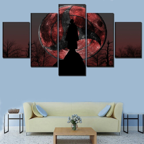 5 Cuadros En Canvas De Itachi Naruto Ojo Sharingan Luna