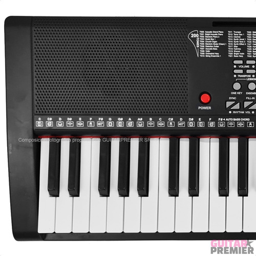 Imagen 8 de 10 de Organo Teclado 5/8 61 Teclas De Piano Usb + Atril + Fuente