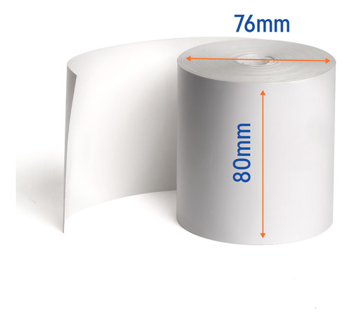 Rollo Termico 80 Mm X 80 Mts Caja 40pz Termirollos Libre Bpa Color Blanco