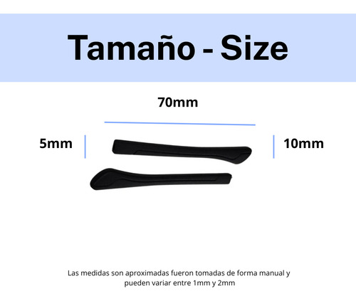 Terminal Anteojos X Par Antideslizante De Silicona Goma Negro