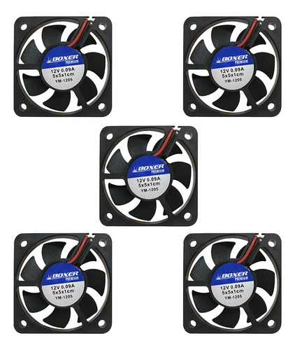 Ventilador Para Circuitos 12 Voltios 5x5 Cms - Pack X 5 Unid