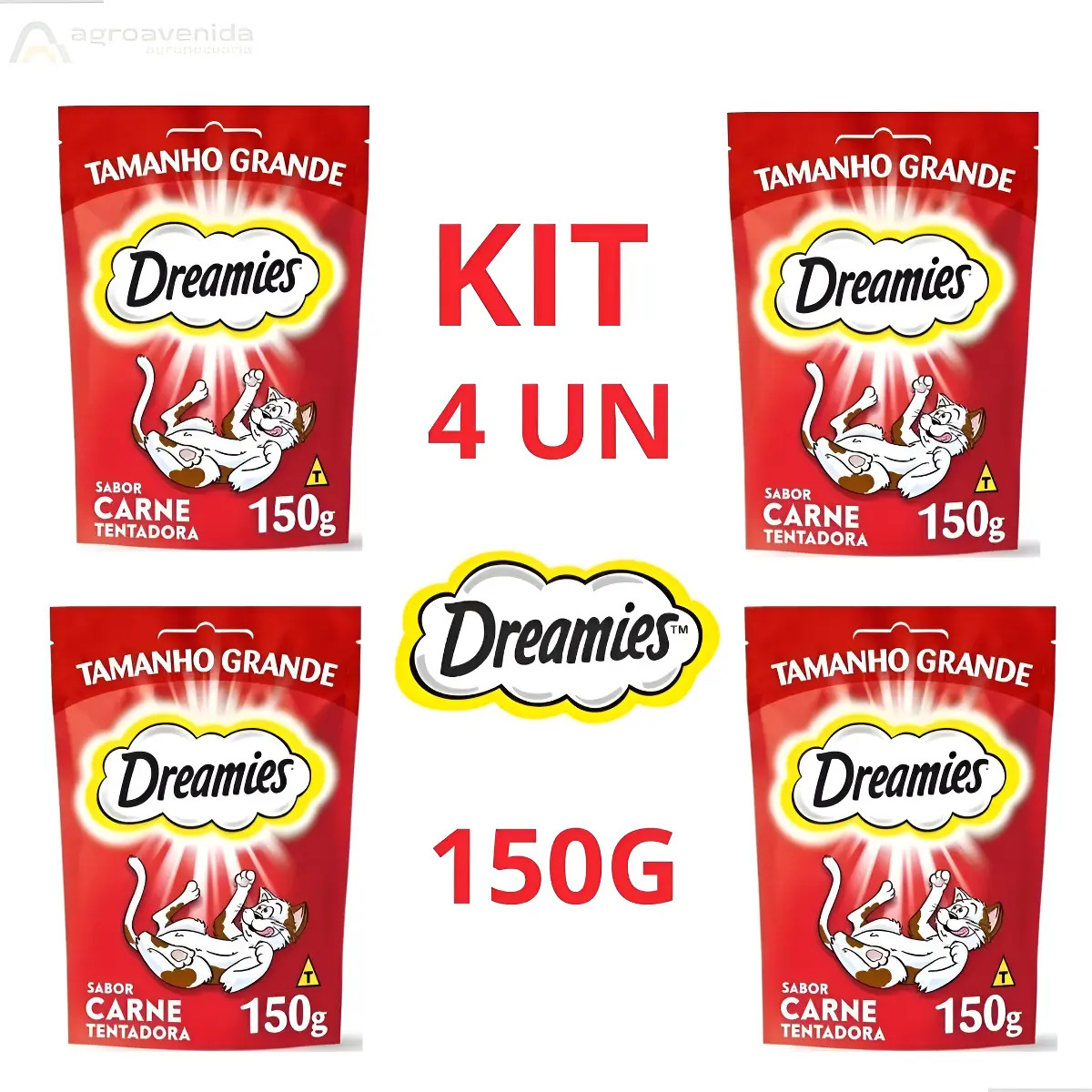 Petisco Dreamies Para Gatos Adultos Sabor Carne 4un 150g