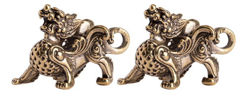 1 Par De Accesorios Decorativos De Llavero Colgante Pixiu