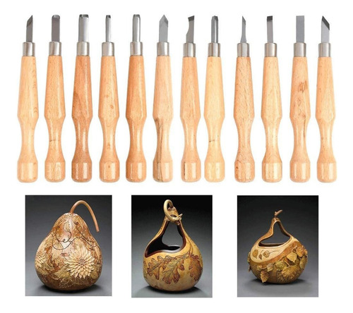 12 Kit Herramientas For Tallar Madera Dura, Cuchillo Grabad