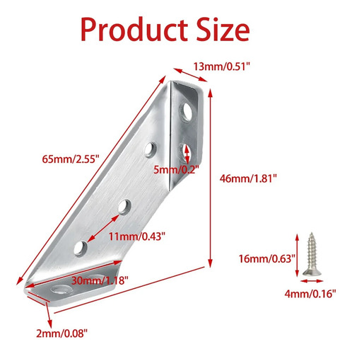 Muebles Universales De Soporte Triangular De Acero Inoxidabl