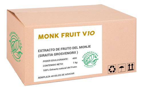 Monk Fruit V10 Extracto Puro Fruto Del Monje Rinde 40kg Azuc
