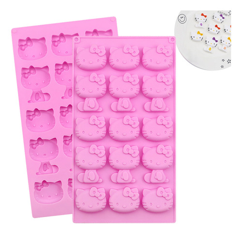 Moldes de Silicona Rosa para Repostería – Molde con Forma de Gato para Chocolate, Gelatina, Dulces, Jabón, Horneado – Apto para Niños y Cocina Creativa