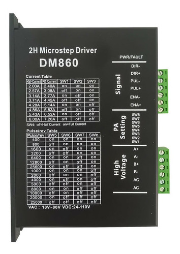 Driver Para Motor De Passo Dm860 80v 7,2a - S. Profissional