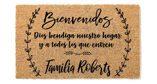 Bienvenidos May God Bless Our Home V2 Felpudo Personalizado 