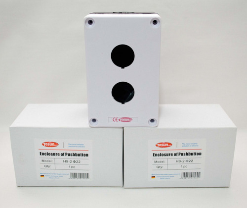 Caja Plastica De 2 Huecos Para Pulsadores Y Pilotos De 22 Mm