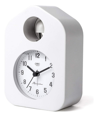 Owc Reloj Despertador Blanco Con Forma De Casa, Silencioso,