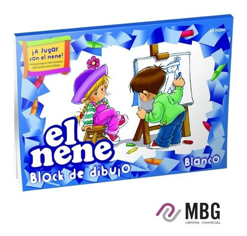 Block  De Dibujo El Nene N°5 Blanco 24 Hojas