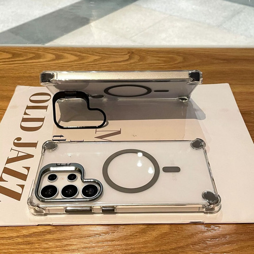 Funda Para Samsung De Transparente Uso Rudo Esquinas Reforzadas Con Magsafe+protector De Lente+soporte
