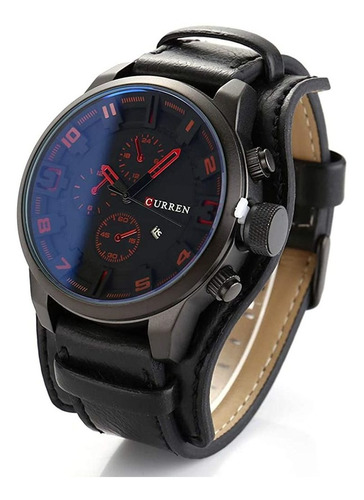 Reloj Curren Malla De Cuero De Hombre  En Stock