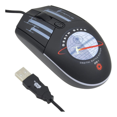 Mouse Nuevo Usb Con Luz Led Star Wars Negro (Usado)