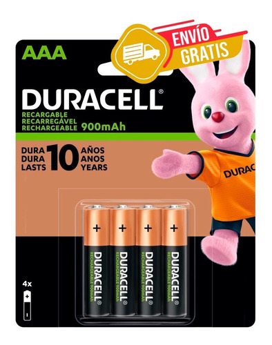 Pilas Duracell Recargables Aaa 900mah X4 Und 