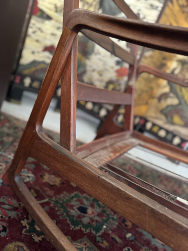 Sillón Nórdico Escandinavo Antiguo Mecedora Mecedor Marrón (Usado)