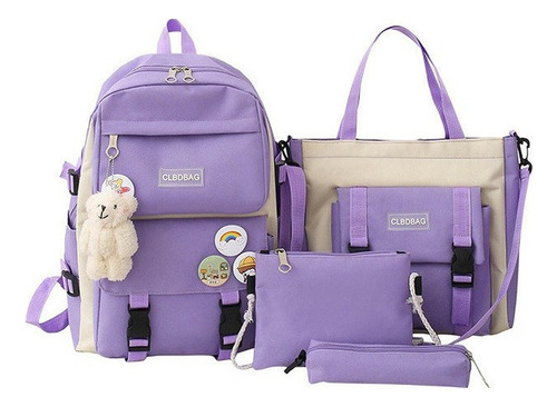 Bolso Lona Adolescentes Conjunto Bolso Escolar Bolsa De Oso