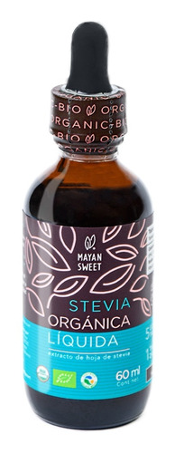 Stevia Orgánica Líquida, 60 Ml, Rinde 350 Tazas, Mayan Sweet