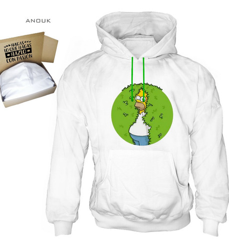 Buzo Hoodie Personalizado Saco Homero Simpson Arbusto Unisex