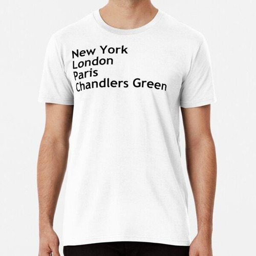 Remera New York London Paris Chandlers Green Algodon Premium