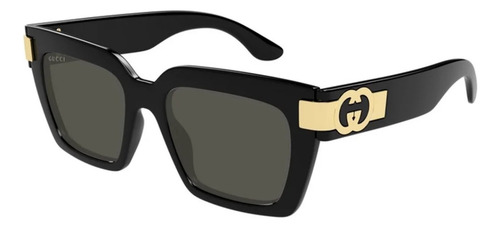 Anteojos De Sol Gucci Gg1689s Negro Sol Negro Gris Negro Negro Y Dorado