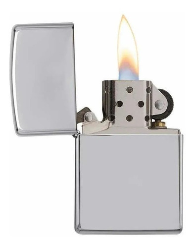 Encendedor Tipo Zippo Plateado Liso A Bencina