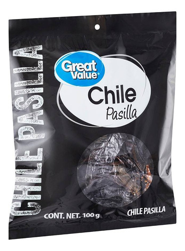 5 Pzas Chile Pasilla Great Value 100 G