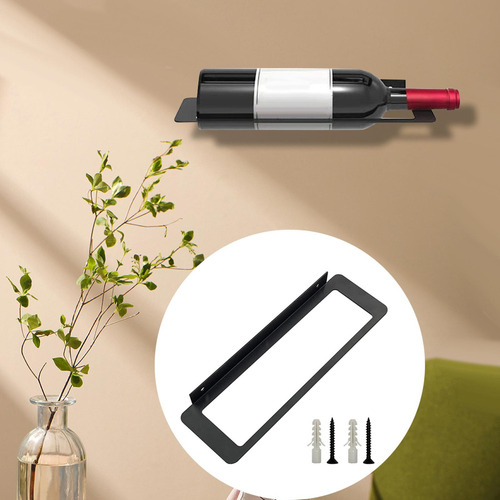 Portabotellas De Vino Montado En La Pared Y Portavasos Para