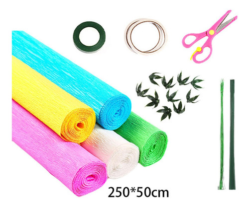 5 Rollos De Papel Crepé De 250cm X 50cm, Envoltura Estilo B