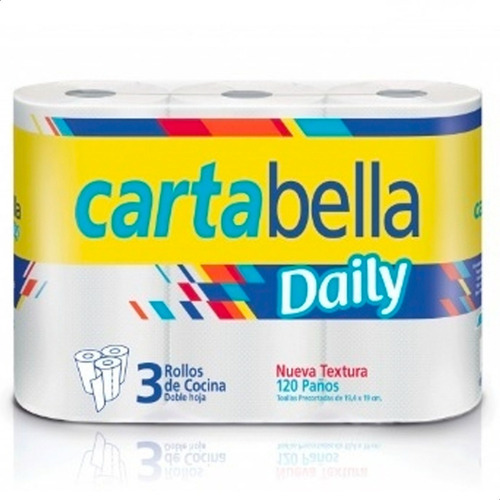 Caja Rollo De Cocina Doble Hoja Cartabella Daily Servilletas