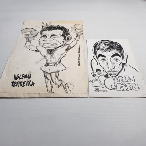 Antiguas Caricaturas Boxeo Arg Cañete Originales Mag 61618