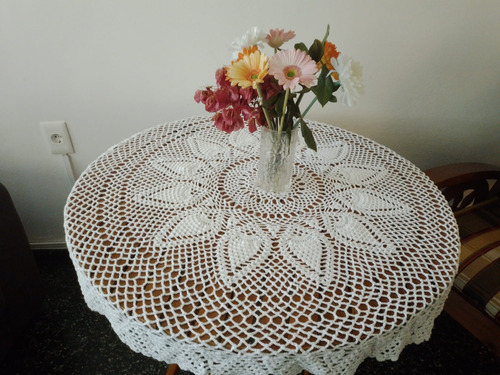 Mantel De Hilo Tejido A Crochet, Artesanía Nacional Mod 43