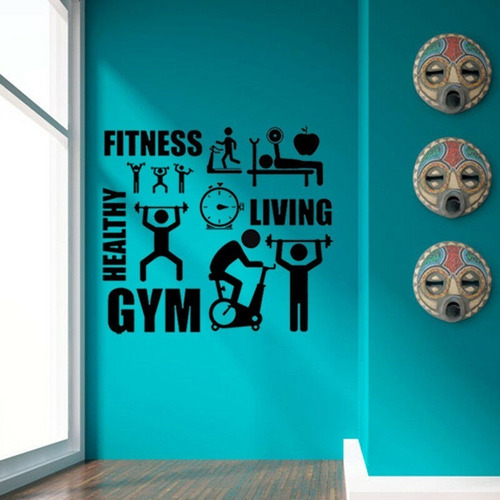 Vinilos Decorativo  Gym Fitness Deporte Gimnacios  60cm