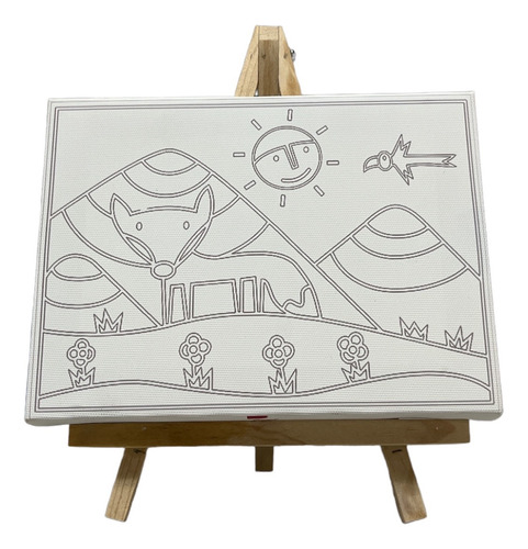 Set De 5 Lienzos Para Pintar Con Caballete Y Pinturas
