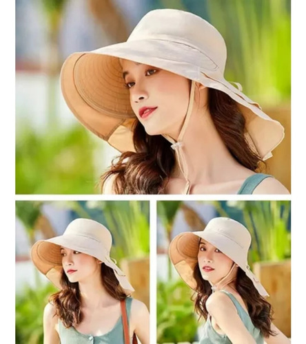 . Sombrero For El Sol De Ala Ancha Con Fps 50+ Y Agujeros